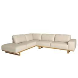Rackhams Corner sofa in sand leather 6203/6204 - Left - thumbnail 1