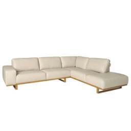 Rackhams Corner sofa in sand leather 6203/6204 - Left - thumbnail 2