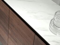 Rackhams Walnut Sideboard With Glass Top Imitating Marble 3080 - thumbnail 6