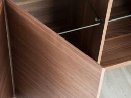 Rackhams Walnut Sideboard With Glass Top Imitating Marble 3080 - thumbnail 5