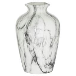 Rackhams Chours Marble Vase - White/Grey - 33cm x 22cm x 22cm - White/Grey - 100% Mixed