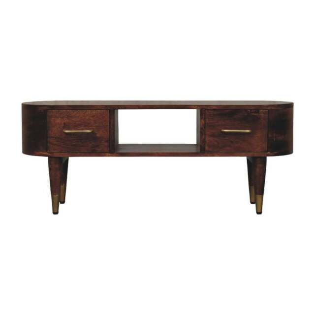 Rackhams Solid Wood Two-Drawer Open-Slot Media Unit - image 1