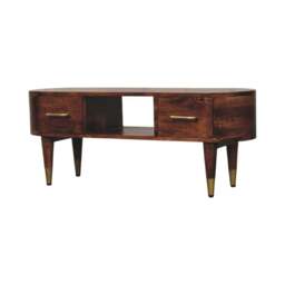 Rackhams Solid Wood Two-Drawer Open-Slot Media Unit - thumbnail 3
