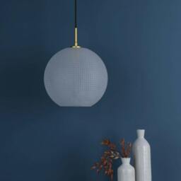 Rackhams Daphne 1-Light Gold and Frosted Glass Pendant - thumbnail 2