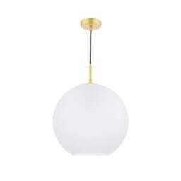 Rackhams Daphne 1-Light Gold and Frosted Glass Pendant - thumbnail 4
