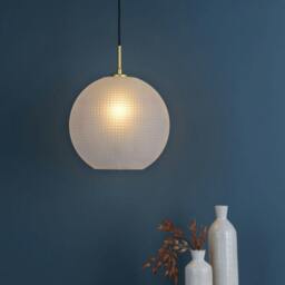 Rackhams Daphne 1-Light Gold and Frosted Glass Pendant