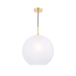 Rackhams Daphne 1-Light Gold and Frosted Glass Pendant - thumbnail 3