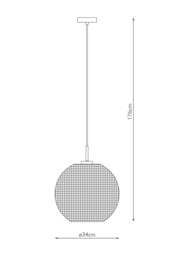 Rackhams Daphne 1-Light Gold and Frosted Glass Pendant - thumbnail 5