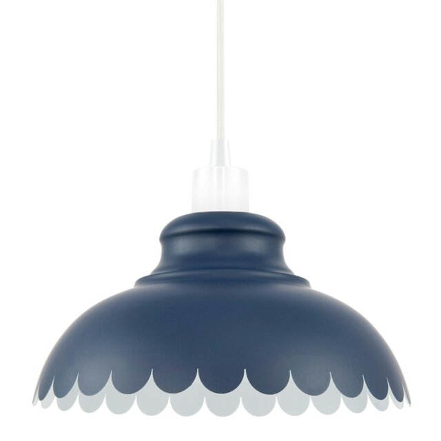 Rackhams Industrial and Modern Petal Design Navy Blue Metal Ceiling Pendant Light Shade - image 1