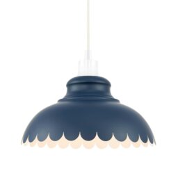 Rackhams Industrial and Modern Petal Design Navy Blue Metal Ceiling Pendant Light Shade - thumbnail 4