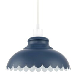 Rackhams Industrial and Modern Petal Design Navy Blue Metal Ceiling Pendant Light Shade - thumbnail 1