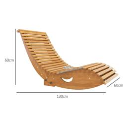 Rackhams Outdoor Rocking Chair w/ Slatted Wooden Rocking Chair, Light Brown - Light Brown - Fir Wood, Pine Wood - 130cm x 60cm x 60cm - thumbnail 3