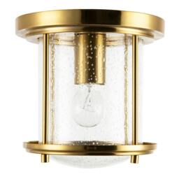 Rackhams Vintage Industrial Ceiling Light in Satin Gold with Clear Bubble Glass - thumbnail 5