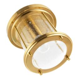 Rackhams Vintage Industrial Ceiling Light in Satin Gold with Clear Bubble Glass - thumbnail 4