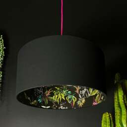 "Rackhams Carbon Deadly Night Shade Silhouette Lampshade in Jet Black - Table / Floor Lamp - 30cm diameter x 25cm Height (12"" x 10"")" - thumbnail 1