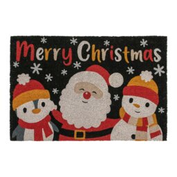 Rackhams Festive Latex Backed Coir Entrance Doormat, 60x90cm, Merry Christmas