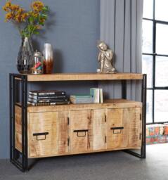 Rackhams Herica Industrial Mintis Sideboard with 3 Doors - Wood - 1 - thumbnail 1