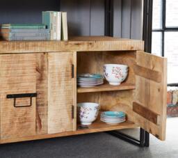 Rackhams Herica Industrial Mintis Sideboard with 3 Doors - Wood - 1 - thumbnail 3