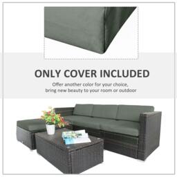 Rackhams Cushion Cover Replacement Garden Rattan Patio Furniture Seat Cover - thumbnail 6