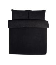 Rackhams Sparkle Teddy Fleece Duvet Cover With Pillowcases - Charcoal - King (220cm x 230cm) - thumbnail 4