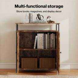 Rackhams Storage Cabinet Walnut 2 Doors Sideboard Adjustable Industrial Style - thumbnail 4