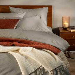 Rackhams Mocha Stonewashed Cotton 30cm Standard Fitted Sheets - Super King - thumbnail 5
