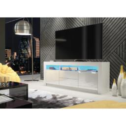 Rackhams Spacious 160cm TV Unit & Cabinet with White Gloss Doors and Free LED - 160 cm -  MDF/Chipboard - White Matt Body & White Gloss Doors - thumbnail 6