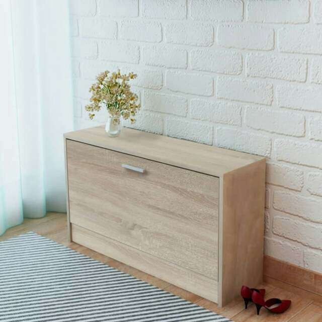 Rackhams Shoe Storage Bench Oak 80x24x45 cm
