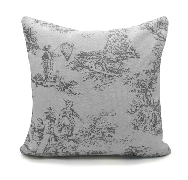 Rackhams Traditional Toille Cushion - 43cm x 43cm - Grey - image 1
