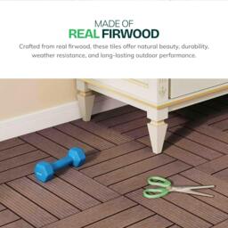 Rackhams My Garden Interlocking Decking Tiles Outdoor 5 Pack – 30x30cm Wood & Plastic Weather-Resistant, Easy Install - Grey - thumbnail 5