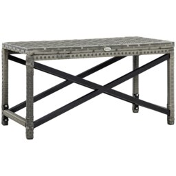 Rackhams PE Wicker Outdoor Coffee Table, Rattan Side Table w/ Plastic Board - thumbnail 2