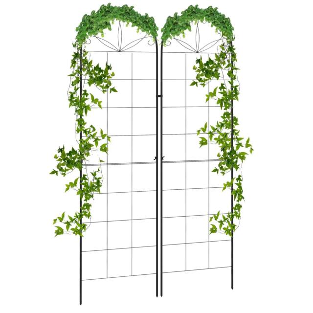 Rackhams Metal Trellis Set of 2, Garden Trellis for Climbing Plants Support Frames, Grid Design - image 1