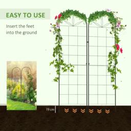 Rackhams Metal Trellis Set of 2, Garden Trellis for Climbing Plants Support Frames, Grid Design - thumbnail 5