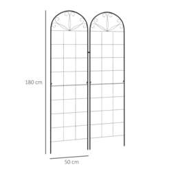 Rackhams Metal Trellis Set of 2, Garden Trellis for Climbing Plants Support Frames, Grid Design - thumbnail 3