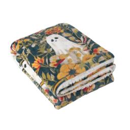 Rackhams Bootanical Sherpa Fleece Throw - Multicoloured - 130cm x 180.1cm - Multicoloured - 100% Polyester - thumbnail 1