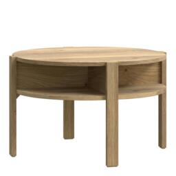 Rackhams Tobago Round Coffee Table with Open Shelf in Mauvella Oak - 45.5 x 74.4 x 74.4 cm - 1 - Wood - thumbnail 3