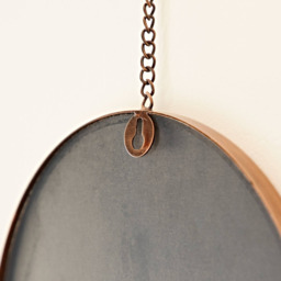 Rackhams Darpan Oval Antique Copper Hanging Chain Wall Mirror - Glass - thumbnail 3