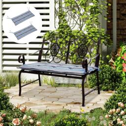 Rackhams Polyester Set Of 2 Swing Chair Cushion Blue Stripes - Blue Stripe - thumbnail 2
