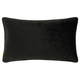 Rackhams Inked Wild Piped Velvet Cushion Cover - Gold/Black - 30cm x 50cm - Gold/Black - 100% Polyester - thumbnail 2