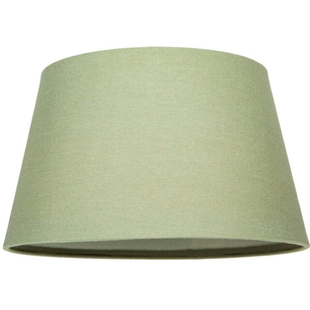Rackhams Traditional 14 Inch Olive Green Linen Drum Table/Pendant Lampshade 60w Maximum - image 1