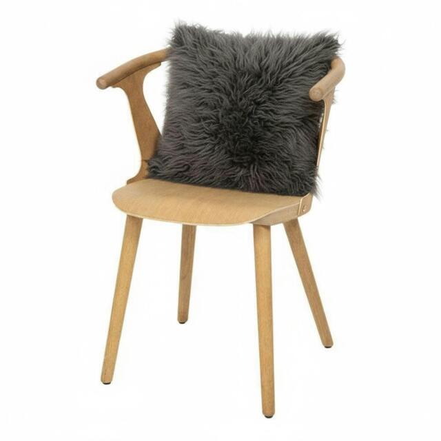 Rackhams Luxury Genuine Sheepskin  40x40cm Real Wool Single Sided Cushion - Grey - 40 x 40 cm - image 1