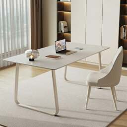 Rackhams Kwame Office Desk With Office Chair, White - 120 x 60cm - NO Office Chair - thumbnail 3