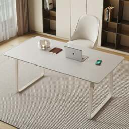 Rackhams Kwame Office Desk With Office Chair, White - 120 x 60cm - NO Office Chair - thumbnail 5
