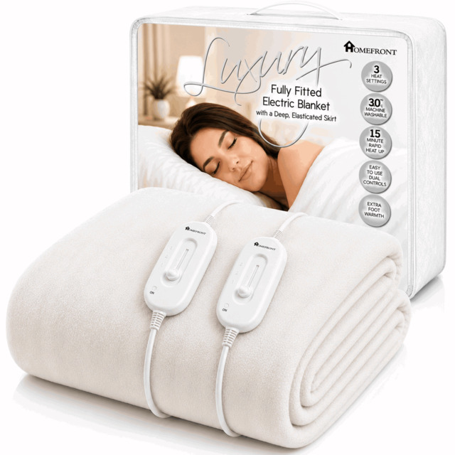 Rackhams Electric Blanket King Size Dual Control, Built In Advanced Overheat Protection System with Auto Safety Shut Off - image 1