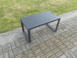 Rackhams Aluminium Outdoor Garden Rectangular Coffee table for Balcony, Terrace, Swimming Pool - Dark Grey - thumbnail 3