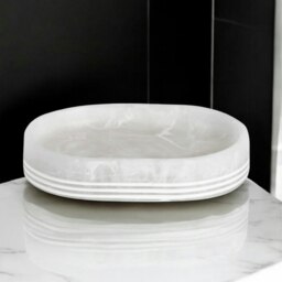 Rackhams Bianco Frost Onyx White Striped 3 Piece Bathroom Accessory Set - thumbnail 3
