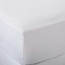Rackhams White 300 Thread Count Easycare Cotton With Tencel 40cm Deep Fitted Sheets - Single - thumbnail 1