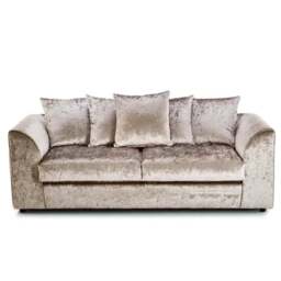 Rackhams Crushed Velvet 3 Seater Sofa Scatterback - Silver - thumbnail 2