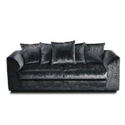 Rackhams Crushed Velvet 3 Seater Sofa Scatterback - Silver - thumbnail 3