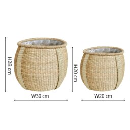 Rackhams Pando Seagrass Basket Natural Set of 2 - thumbnail 5